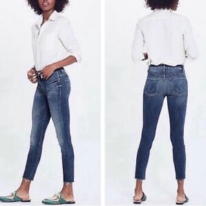 Mother High Waisted Ankle Fray Jeans - 28